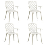 5 Piece Bistro Set Cast Aluminium White - Side View