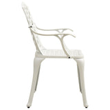 5 Piece Bistro Set Cast Aluminium White - Rear View