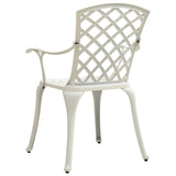 5 Piece Bistro Set Cast Aluminium White - Close-Up Angle