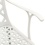 5 Piece Bistro Set Cast Aluminium White - Low Angle