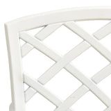 5 Piece Bistro Set Cast Aluminium White - Extra Image