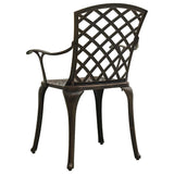 5 Piece Bistro Set Cast Aluminium Bronze - Close-Up Angle