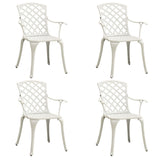 5 Piece Bistro Set Cast Aluminium White - Side View