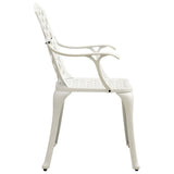 5 Piece Bistro Set Cast Aluminium White - Rear View