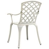 5 Piece Bistro Set Cast Aluminium White - Close-Up Angle