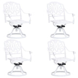 5 Piece Bistro Set Cast Aluminium White - Side View