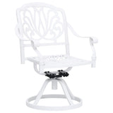 5 Piece Bistro Set Cast Aluminium White - Top-Down View