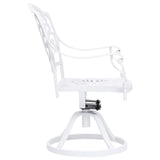 5 Piece Bistro Set Cast Aluminium White - Rear View