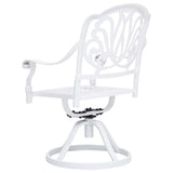 5 Piece Bistro Set Cast Aluminium White - Close-Up Angle