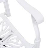 5 Piece Bistro Set Cast Aluminium White - Low Angle