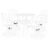 5 Piece Bistro Set Cast Aluminium White - Front View