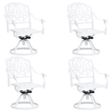 5 Piece Bistro Set Cast Aluminium White - Side View