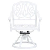 5 Piece Bistro Set Cast Aluminium White - 45-Degree Angle