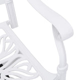 5 Piece Bistro Set Cast Aluminium White - Low Angle