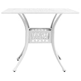 5 Piece Bistro Set Cast Aluminium White - Extra Image