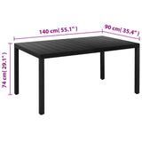 7 Piece Garden Dining Set Aluminium Black - Extra Image