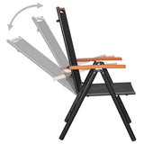 7 Piece Garden Dining Set Aluminium Black - 45-Degree Angle