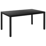 7 Piece Garden Dining Set Aluminium Black - Low Angle