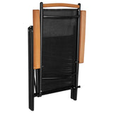 5 Piece Garden Dining Set Aluminium Black - Rear View