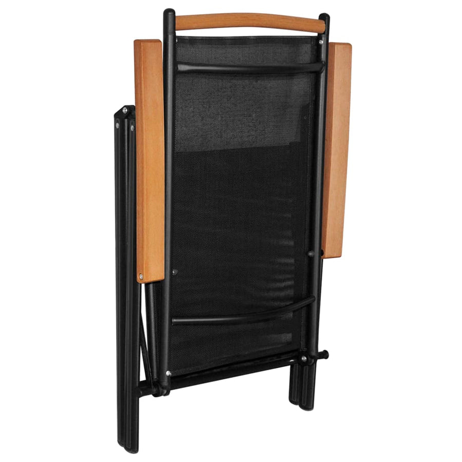 7 Piece Garden Dining Set Aluminium Black