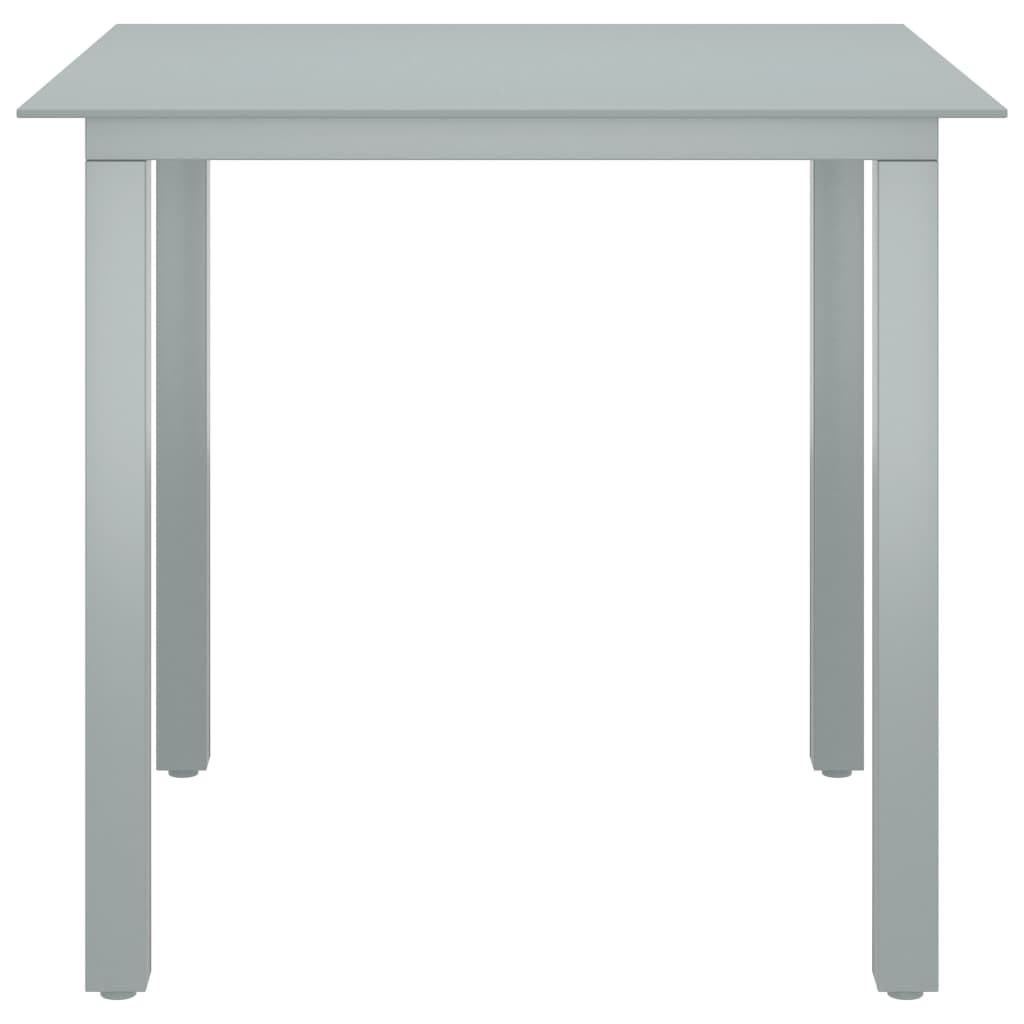 5 Piece Garden Dining Set Aluminium Silver and Black