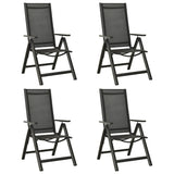5 Piece Garden Dining Set Aluminium Anthracite - Rear View