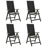 5 Piece Garden Dining Set Aluminium Anthracite - Rear View