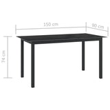 7 Piece Garden Dining Set Aluminium Black