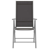 7 Piece Garden Dining Set Aluminium Silver and Black