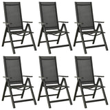 7 Piece Garden Dining Set Aluminium Anthracite - Rear View