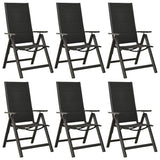 7 Piece Garden Dining Set Aluminium Anthracite - Rear View