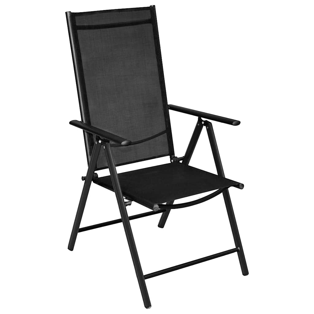 9 Piece Garden Dining Set Aluminium Black