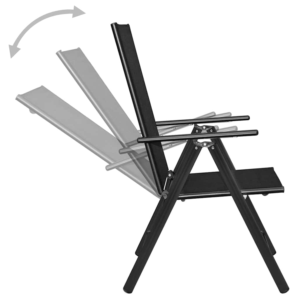 9 Piece Garden Dining Set Aluminium Black