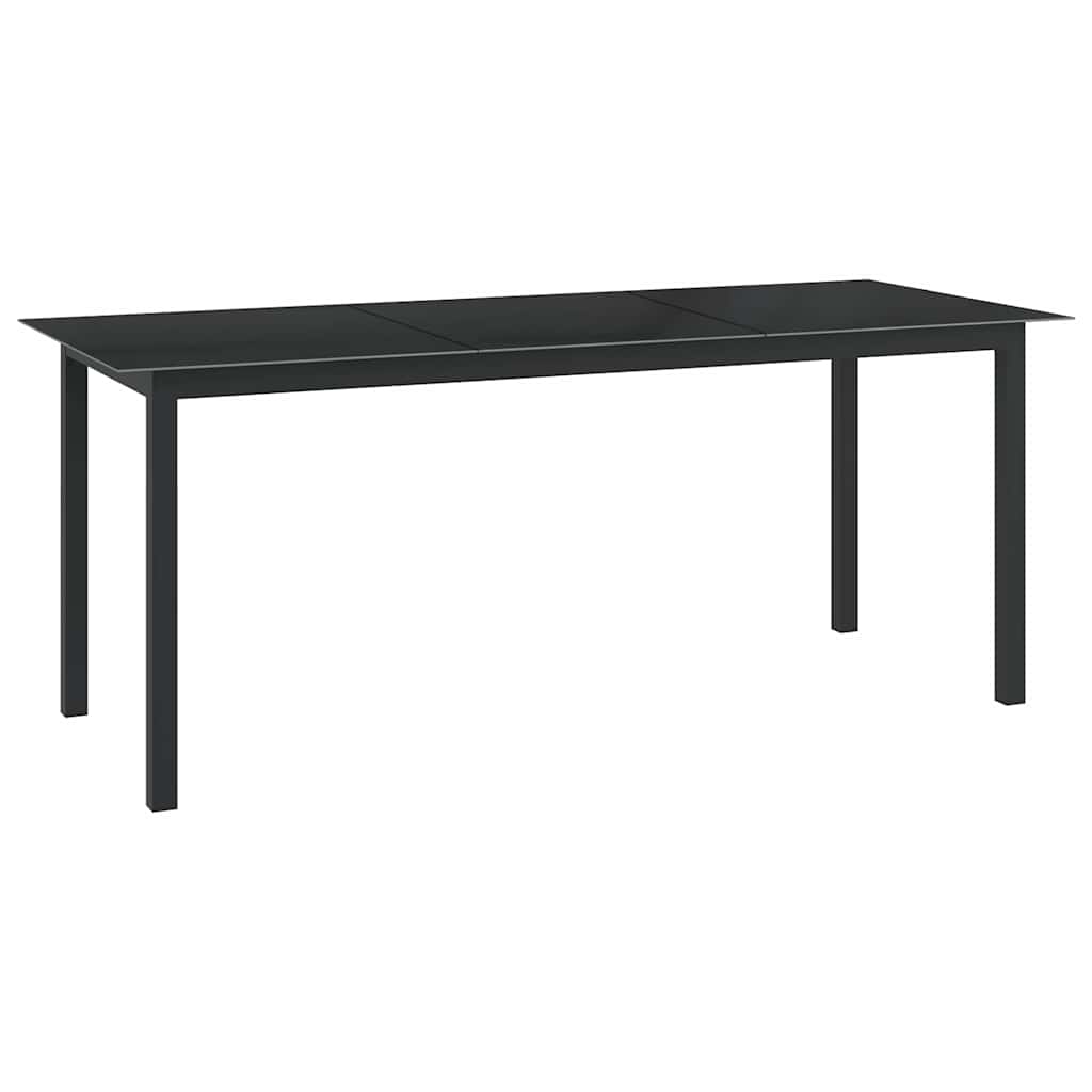 9 Piece Garden Dining Set Aluminium Black