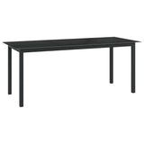 9 Piece Garden Dining Set Aluminium Black - Low Angle