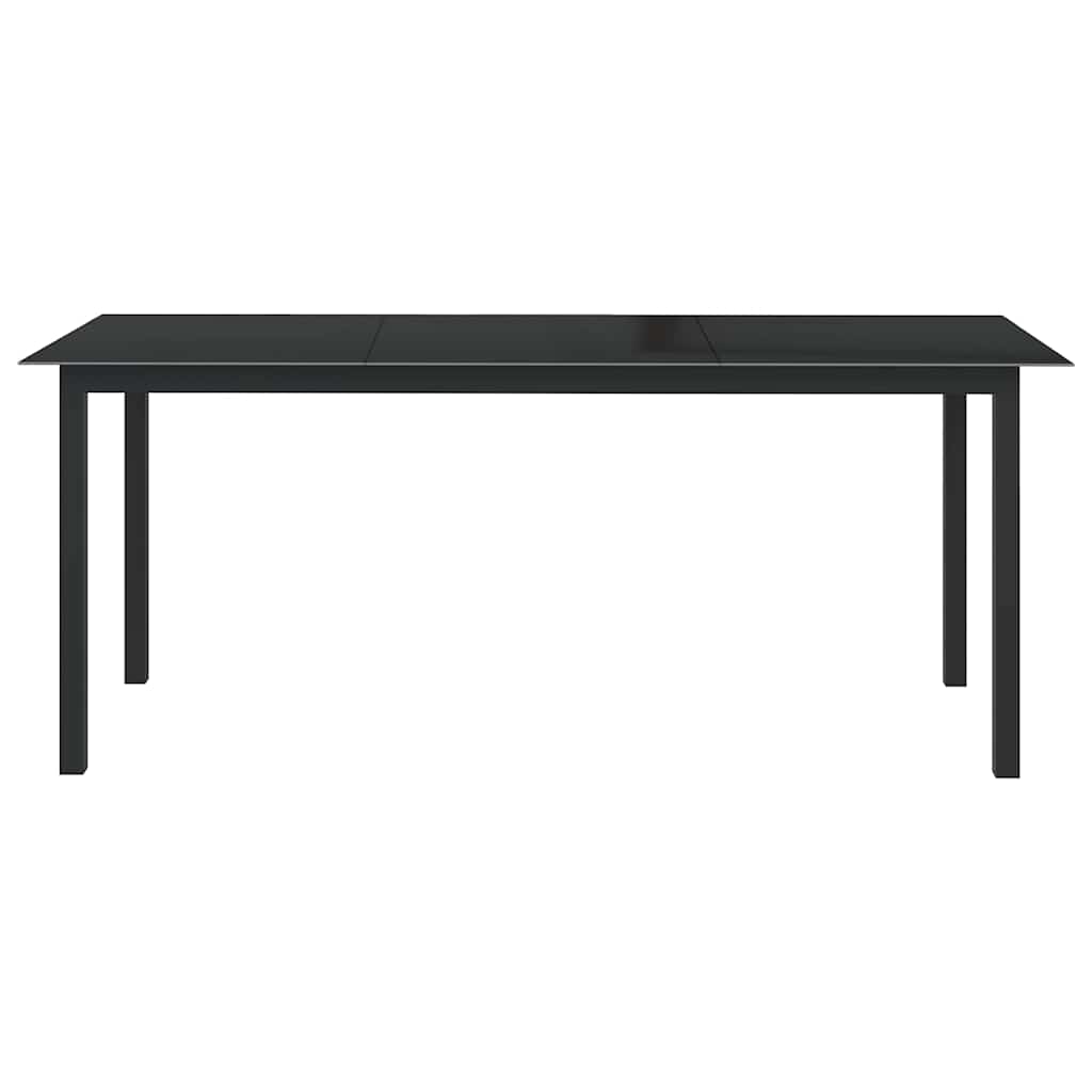 9 Piece Garden Dining Set Aluminium Black