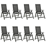 9 Piece Garden Dining Set Aluminium Anthracite - Rear View