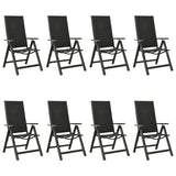 9 Piece Garden Dining Set Aluminium Anthracite - Rear View