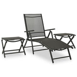 10 Piece Garden Dining Set Black and Anthracite - Top-Down View