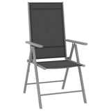 10 Piece Garden Dining Set Black and Silver - Front View