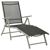 10 Piece Garden Dining Set Black and Silver - 45-Degree Angle