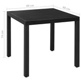 5 Piece Garden Dining Set Aluminium Black - Extra Image