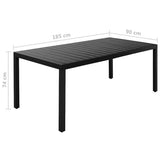 9 Piece Garden Dining Set Aluminium Black - Extra Image