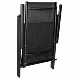 9 Piece Garden Dining Set Aluminium Black - Rear View