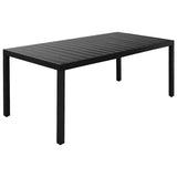 9 Piece Garden Dining Set Aluminium Black - Low Angle