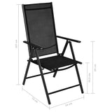 9 Piece Garden Dining Set Aluminium Black
