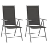 3 Piece Bistro Set Aluminium and Textilene Silver - Front View