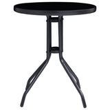 3 Piece Bistro Set Black and Anthracite - Side View