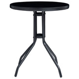 3 Piece Bistro Set Black and Anthracite - Side View