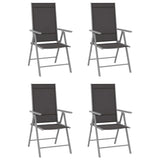 5 Piece Garden Dining Set Aluminium and Textilene Silver